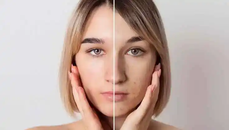 Das Gesicht einer jungen Frau